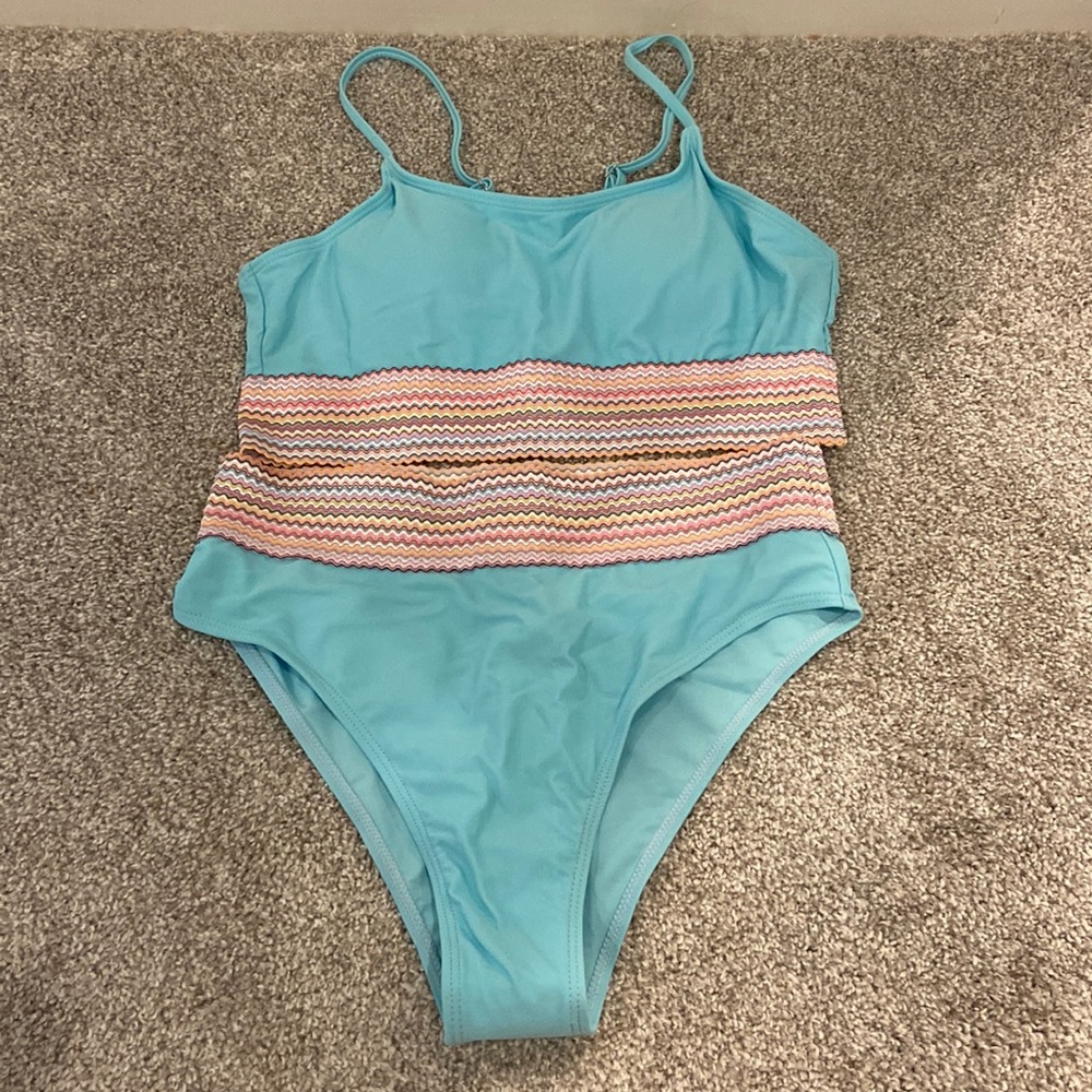 Women’s turquoise, high waisted bikini!